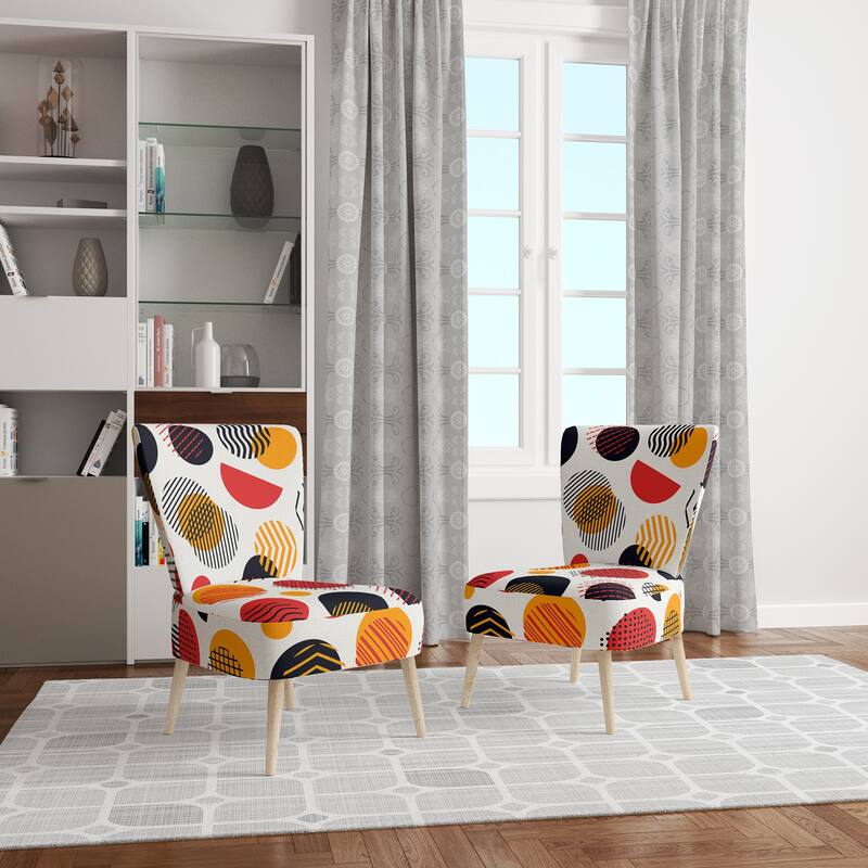 Designart "Multicolor Circle Pattern" Upholstered Patterned Accent